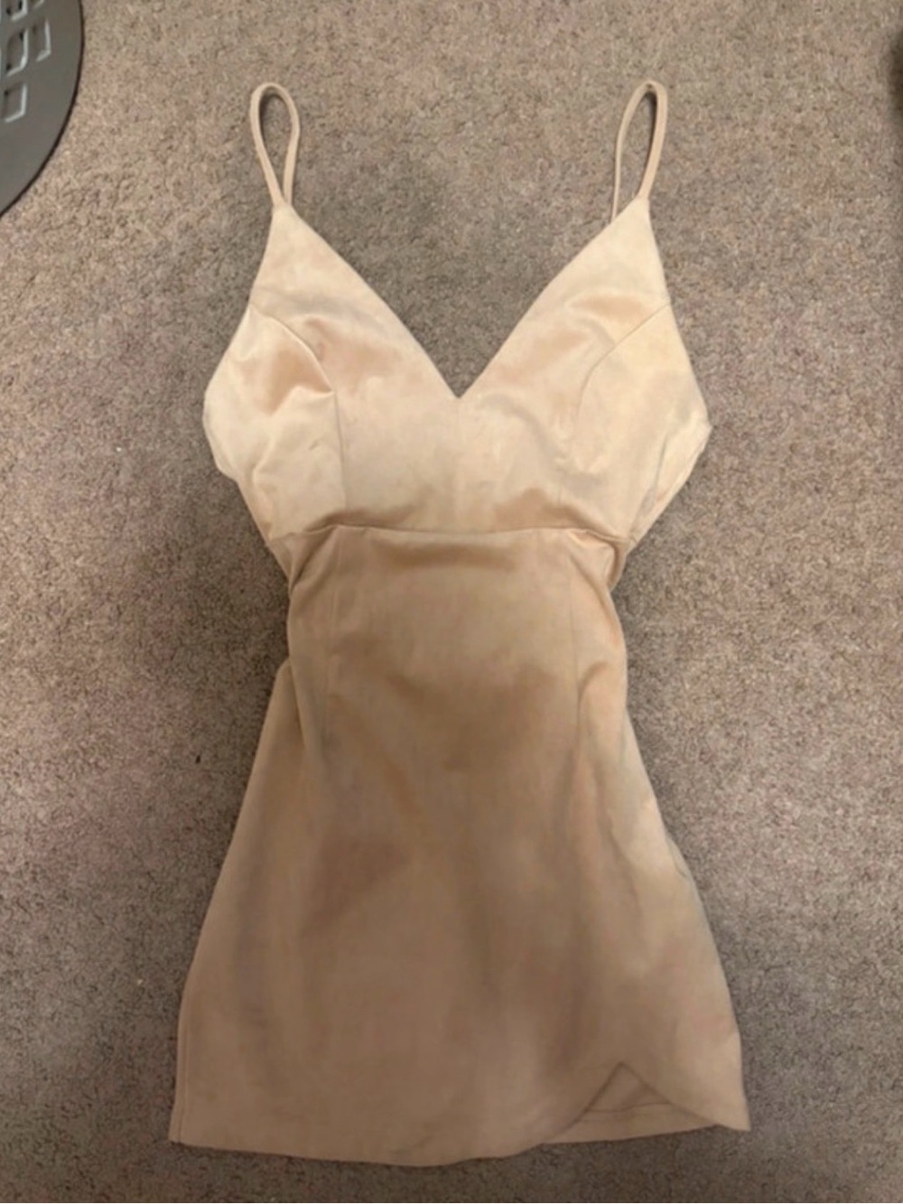 Forever 21 Beige Velvet Mini Slip Dress